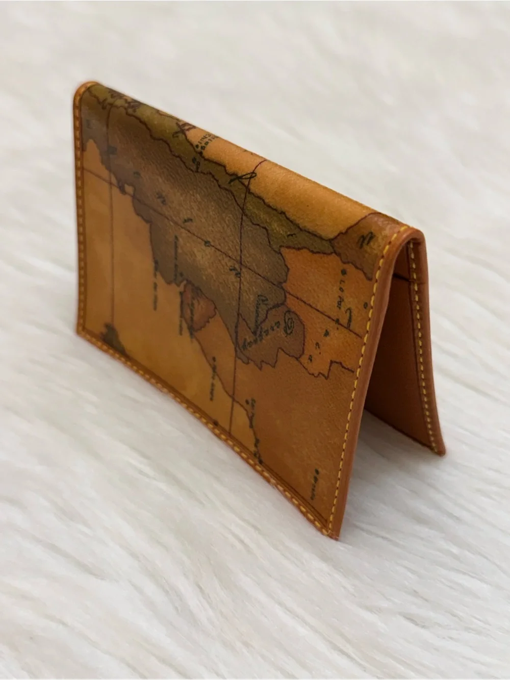 ALVIERO MARTINI - PRIMA CLASSE BROWN TAN PVC LEATHER BIFOLD ID CARD WALLET